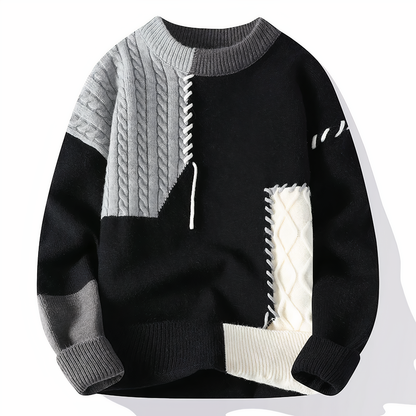 Einzigartiger Patchwork Pullover Modern Style