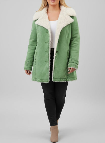 Damen Winterjacke Sherpa-Fleece Große Größen - IdealeKleiden