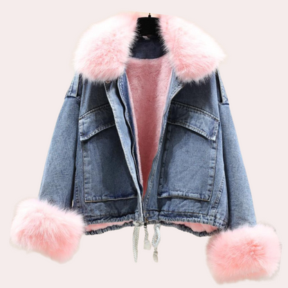 Moderne Damen Winterjacke Denim style