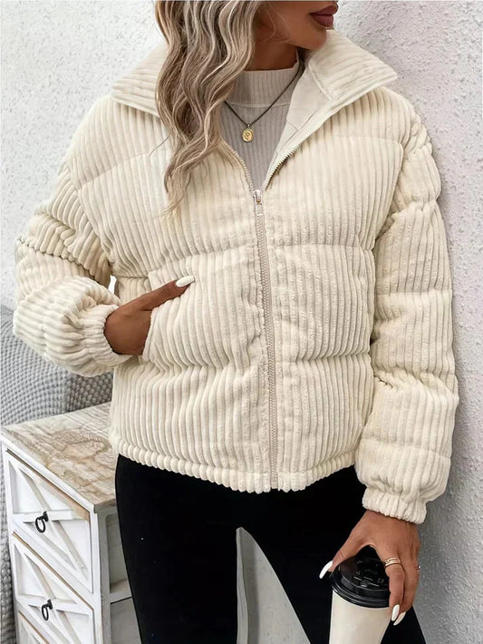 Steppjacke Damen Warm Gepolstert Reißverschluss - IdealeKleiden