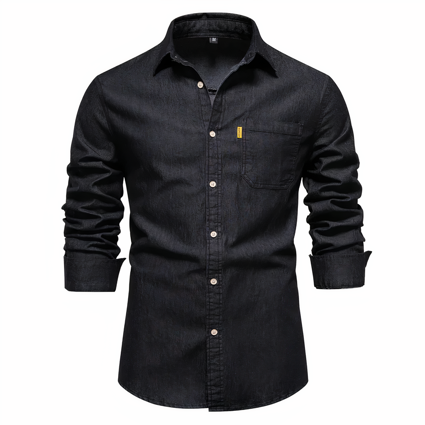 Herren Hemd Slim Fit Langarm Blau Denim - IdealeKleiden