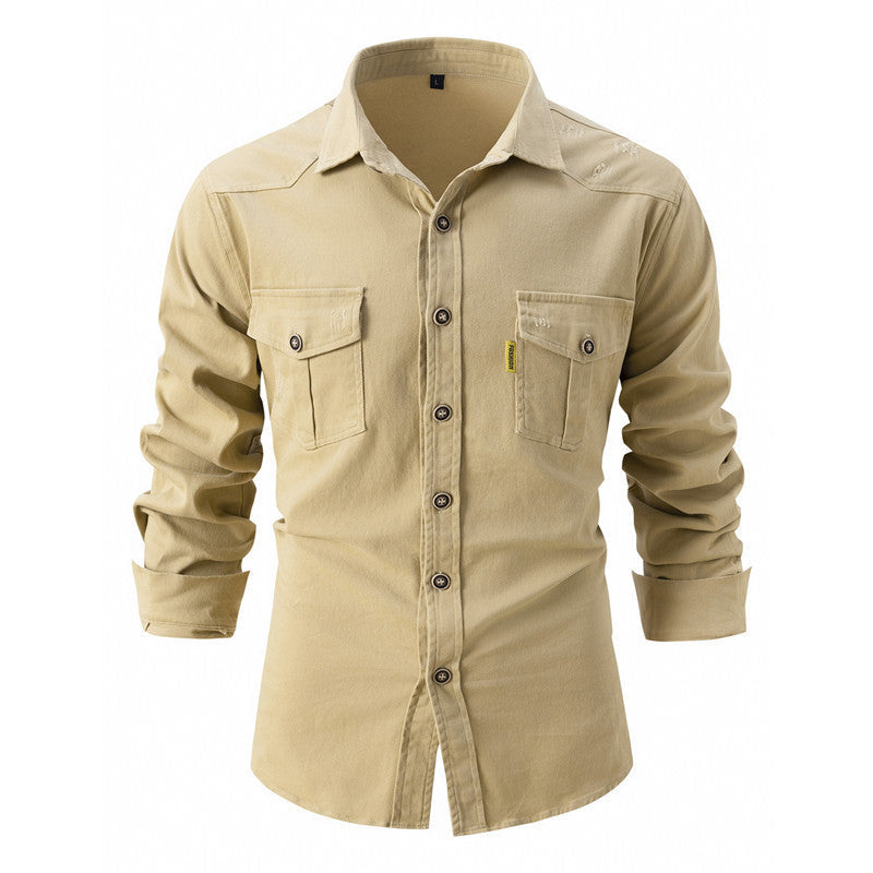 Herren Hemd Denim Modern Langarm