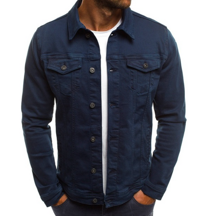 Herren Denimjacke Slim Fit Sommer Jeansjacke - IdealeKleiden
