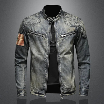 Herren Denimjacke Zip-Up Herbstmode - IdealeKleiden