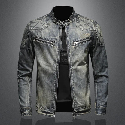 Herren Denimjacke Zip-Up Herbstmode