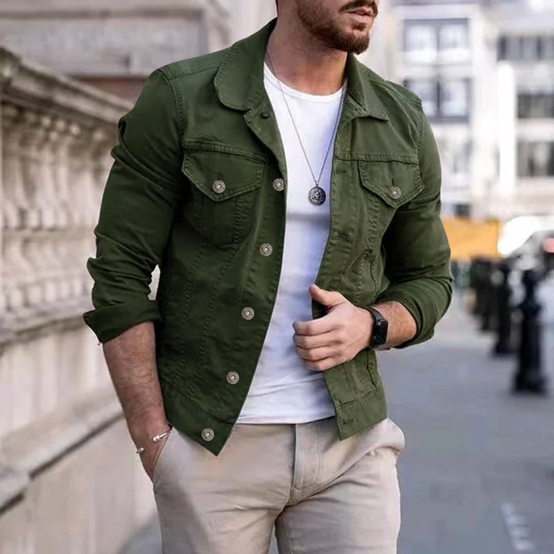 Herren Denim Jacket Slim Fit Sommer
