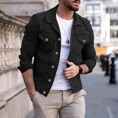 Herren Denim Jacket Slim Fit Sommer - IdealeKleiden