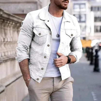 Herren Denim Jacket Slim Fit Sommer