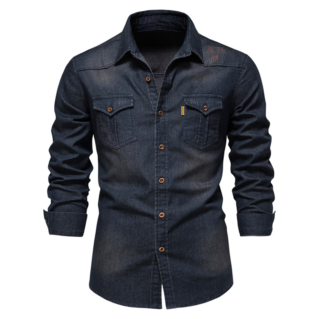 Herren Langarm Hemd Modern Denim