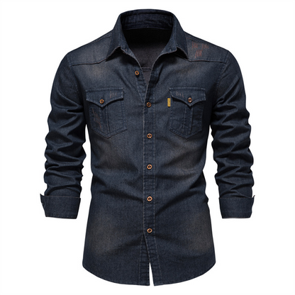 Herren Langarm Hemd Modern Denim