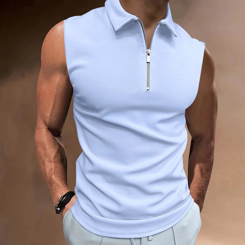 Herren Tanktop Modern Halbzipper Design