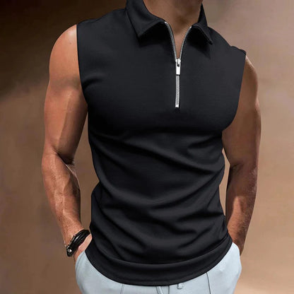 Herren Tanktop Modern Halbzipper Design