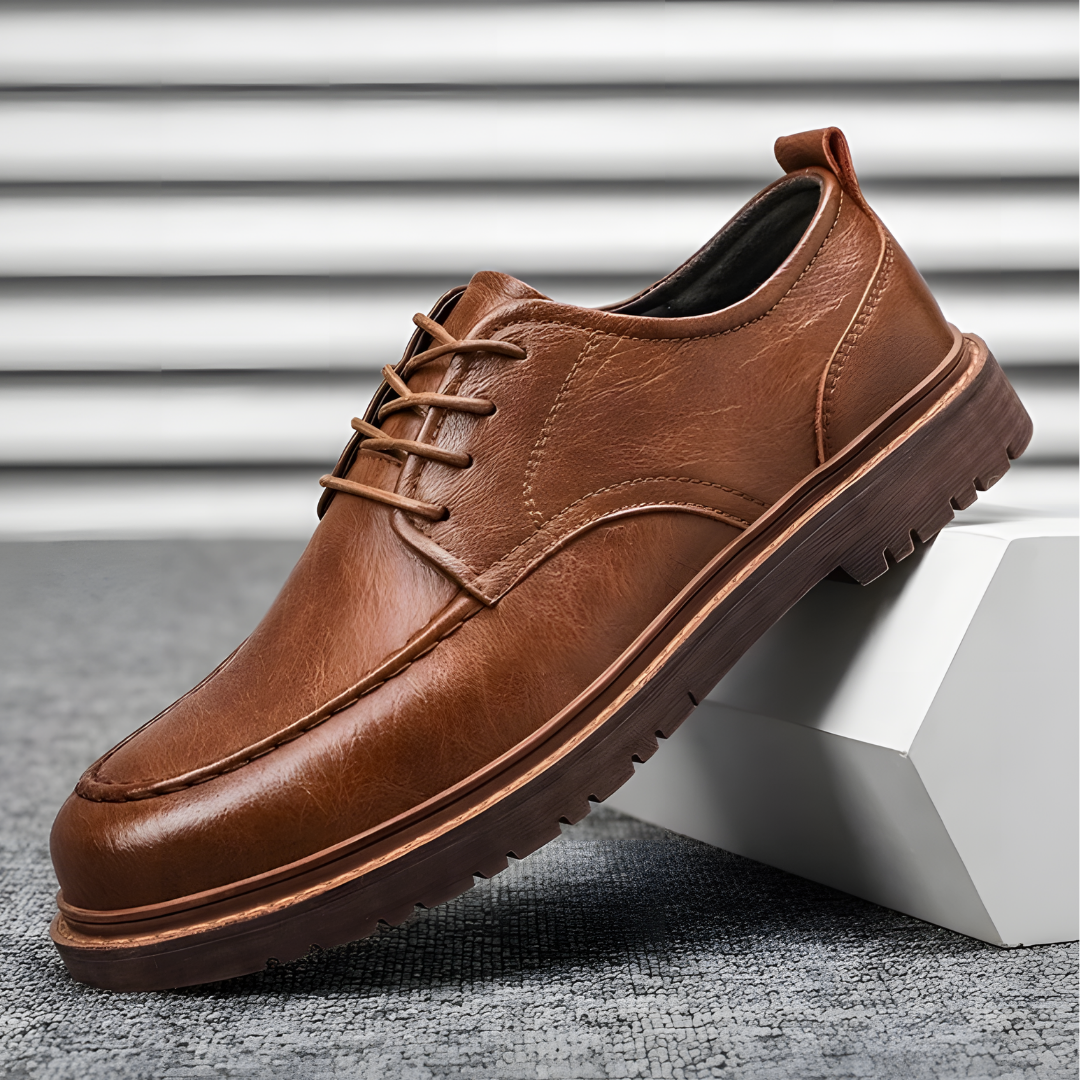 Herren Derby Schuhe Leder Schwarz