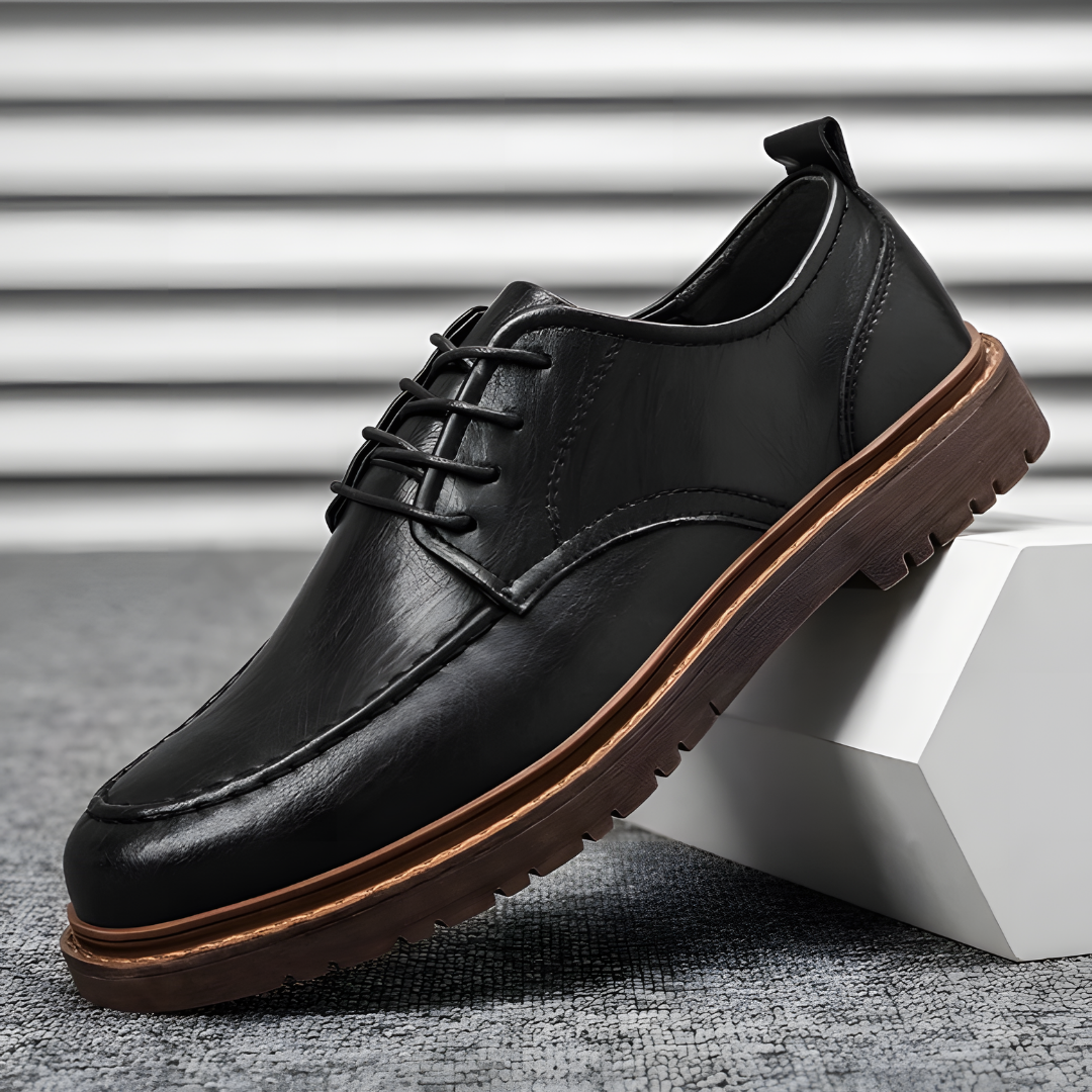 Herren Derby Schuhe Leder Schwarz