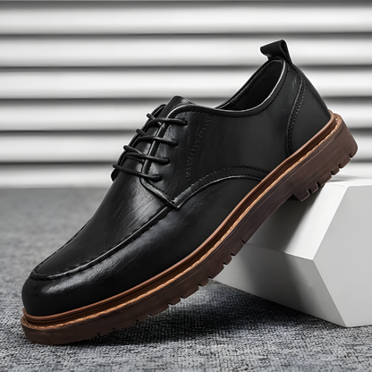 Herren Derby Schuhe Leder Schwarz