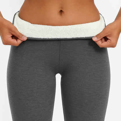 Damens Leggings Fleece Weich Elastisch