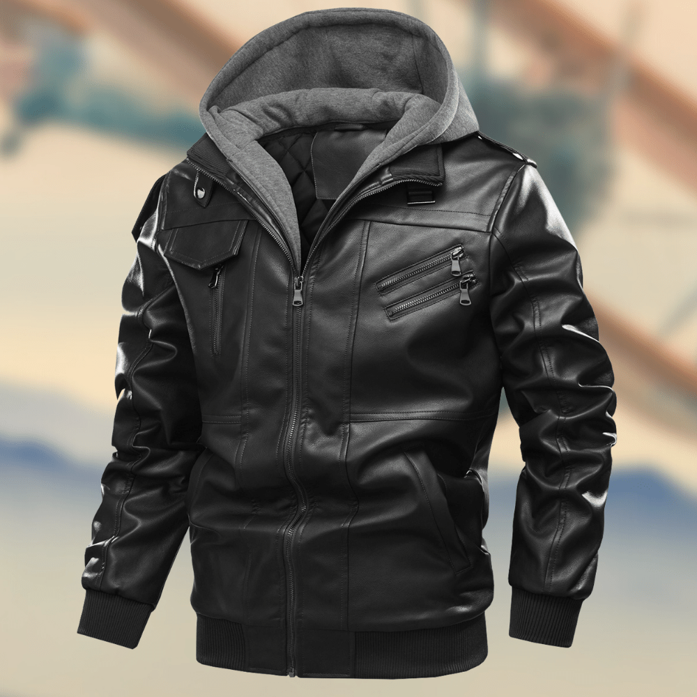Elegante Lederjacke Warm und Stylish