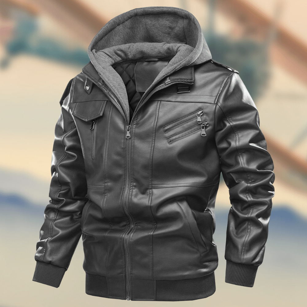 Elegante Lederjacke Warm und Stylish