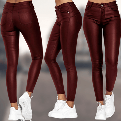 Elegante Lederhose Damen Bequem Modern