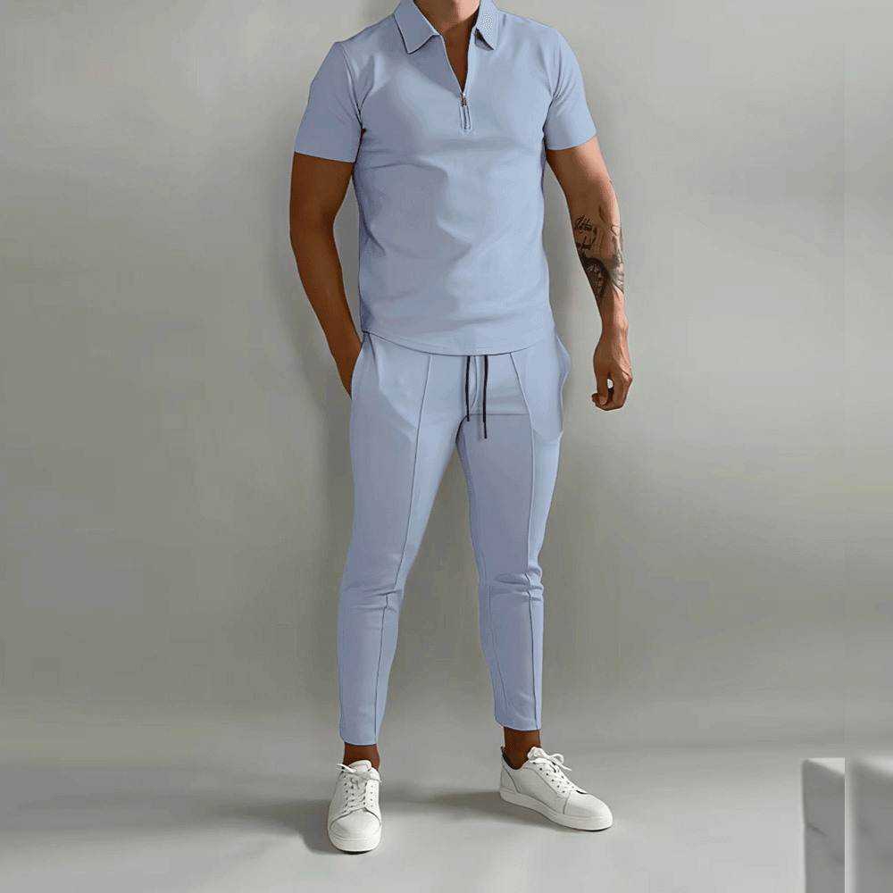 Herren Poloshirt Set Freizeit Sportlich 2-teilig