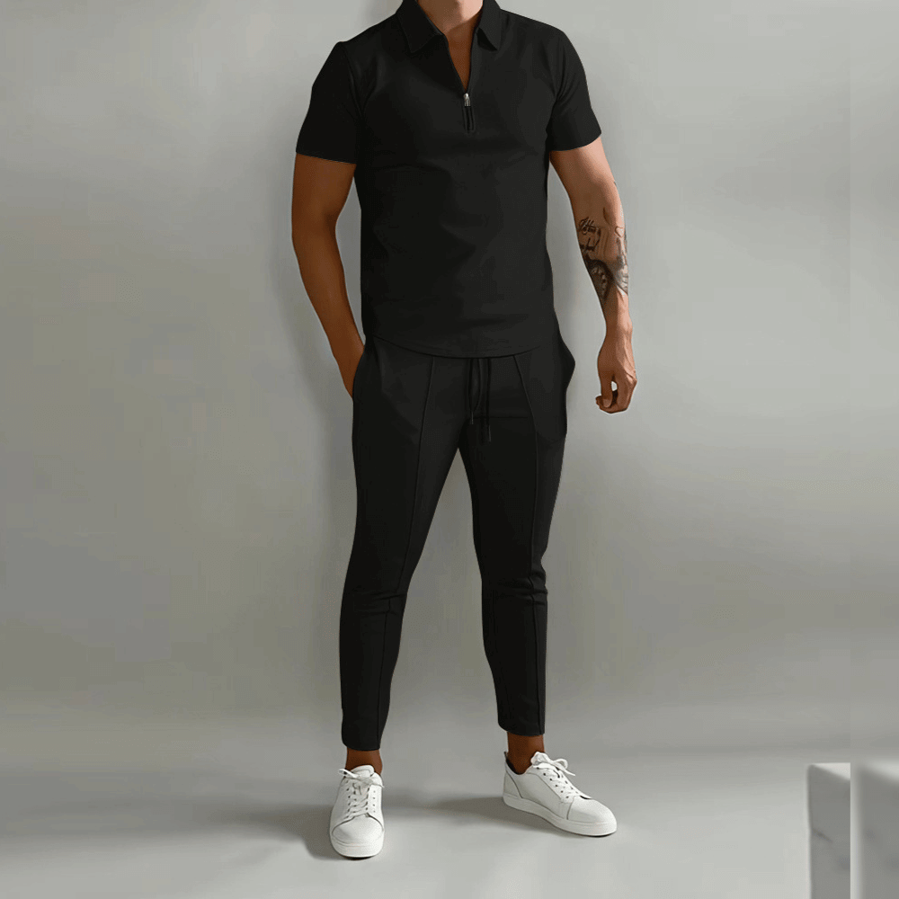 Herren Poloshirt Set Freizeit Sportlich 2-teilig