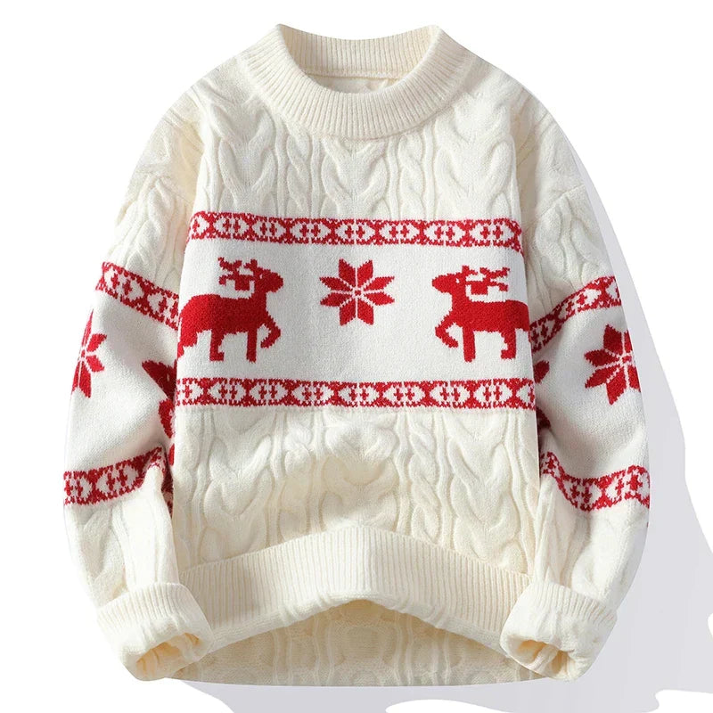 Weihnachtspullover Hirschmuster Warm & Stilvoll