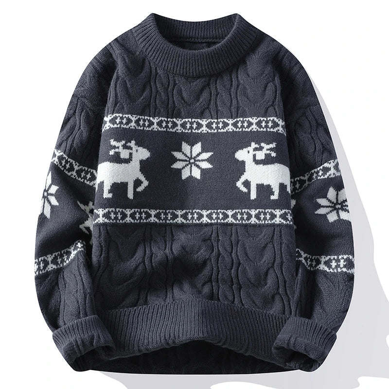 Weihnachtspullover Hirschmuster Warm & Stilvoll