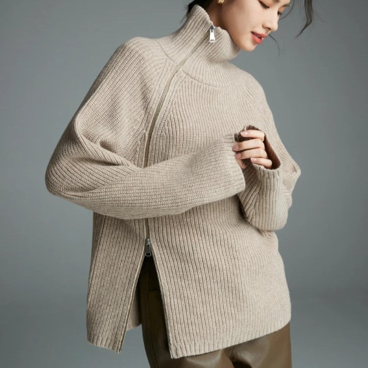 Damen Rollkragenpullover Weich Gemütlich - IdealeKleiden