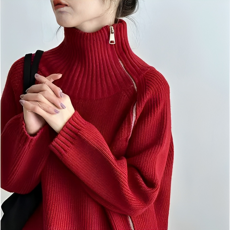 Damen Rollkragenpullover Weich Gemütlich