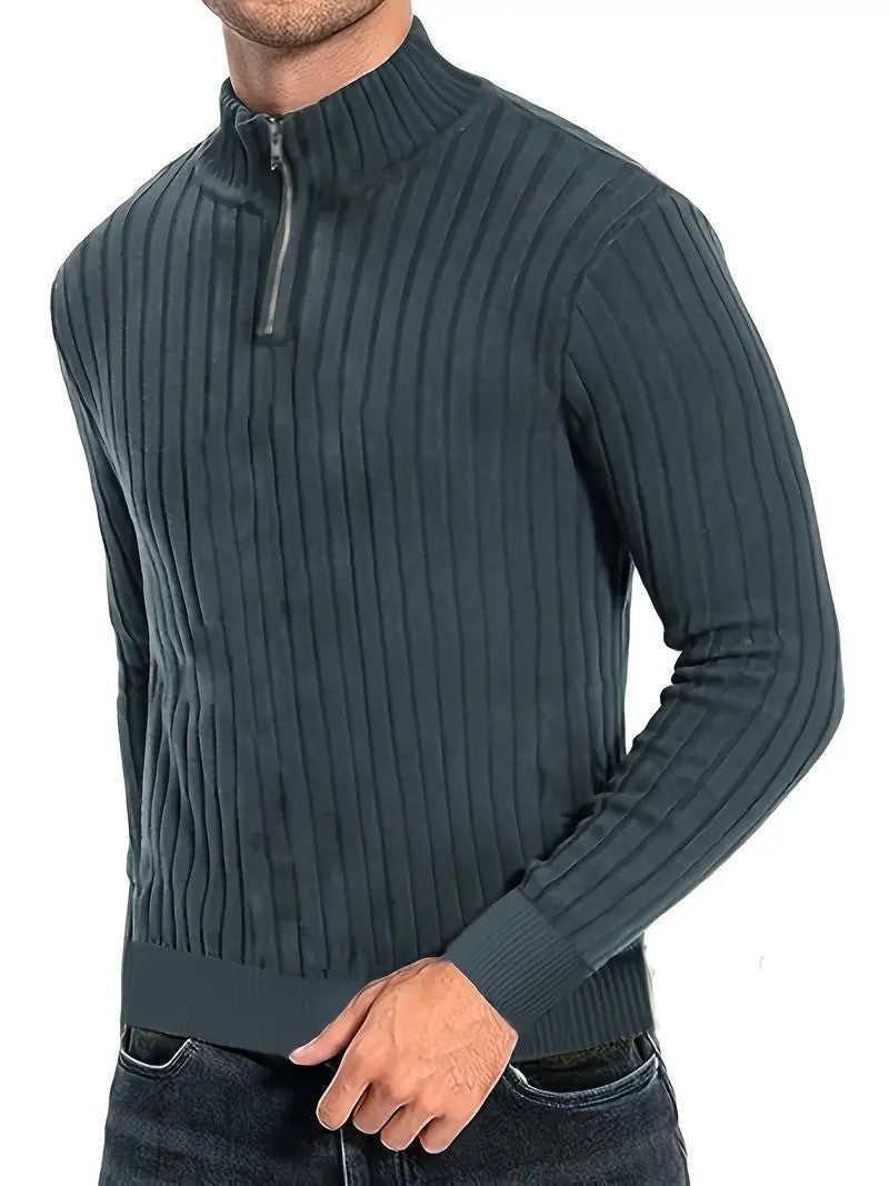 Herren Strickpullover Halbzipp Modern Style
