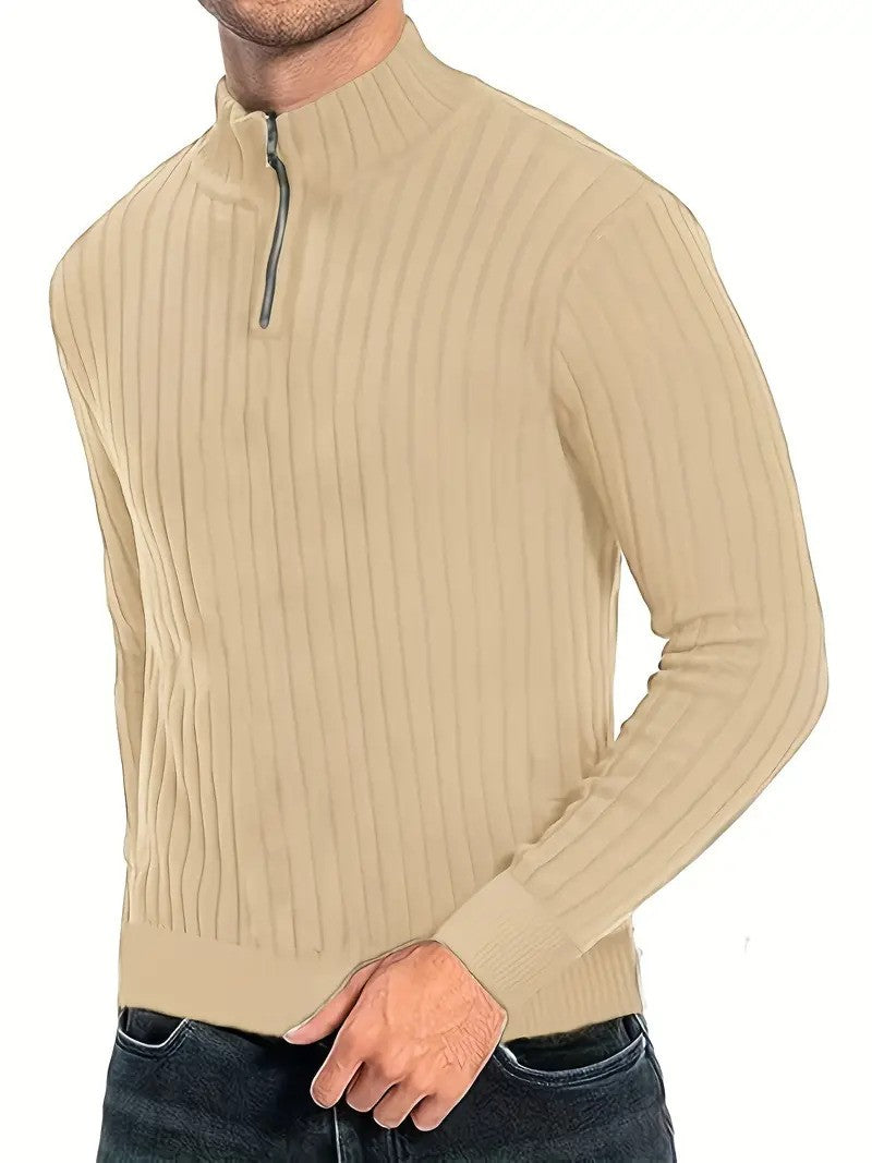Herren Strickpullover Halbzipp Modern Style