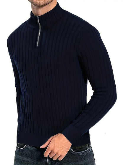 Herren Strickpullover Halbzipp Modern Style