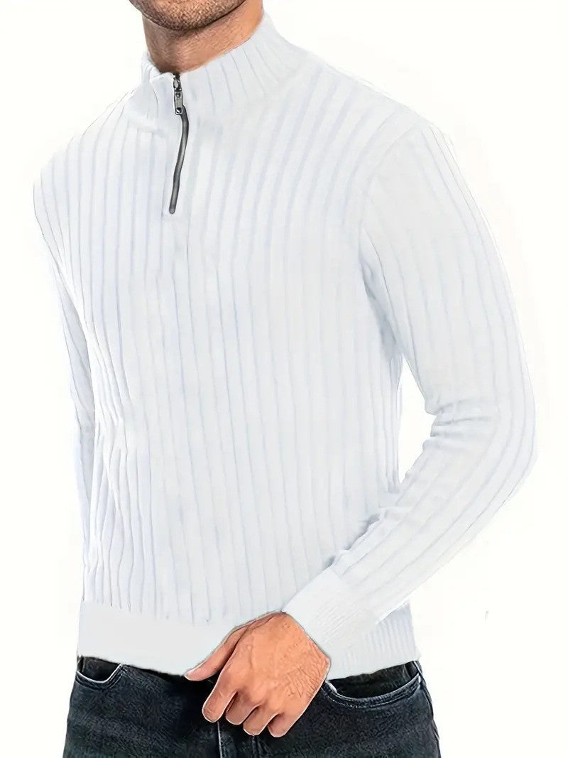 Herren Strickpullover Halbzipp Modern Style