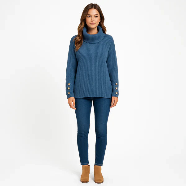 Damen Rollkragenpullover Elegantes Design Warm - IdealeKleiden