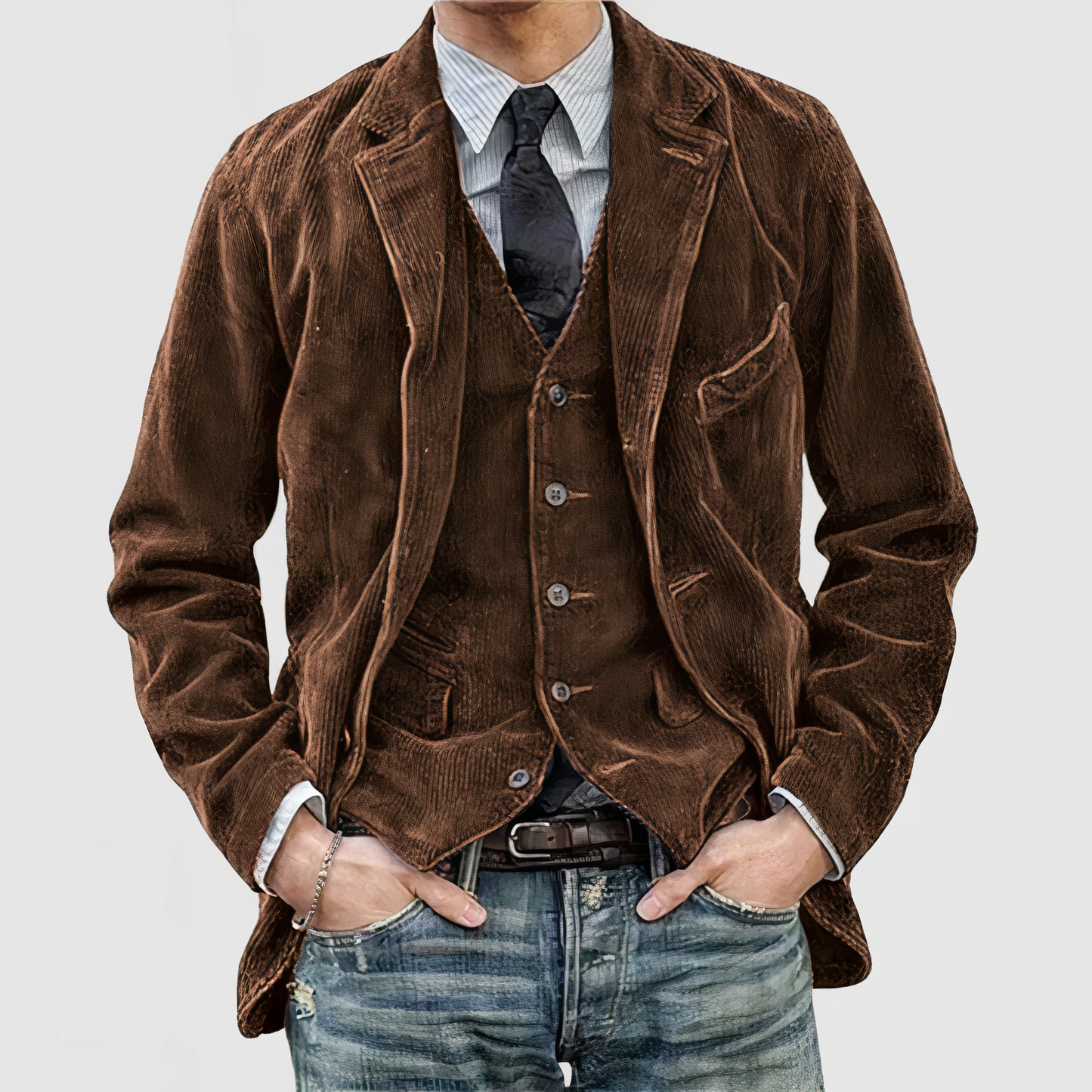 Bequeme Cordjacke Lässig Stil