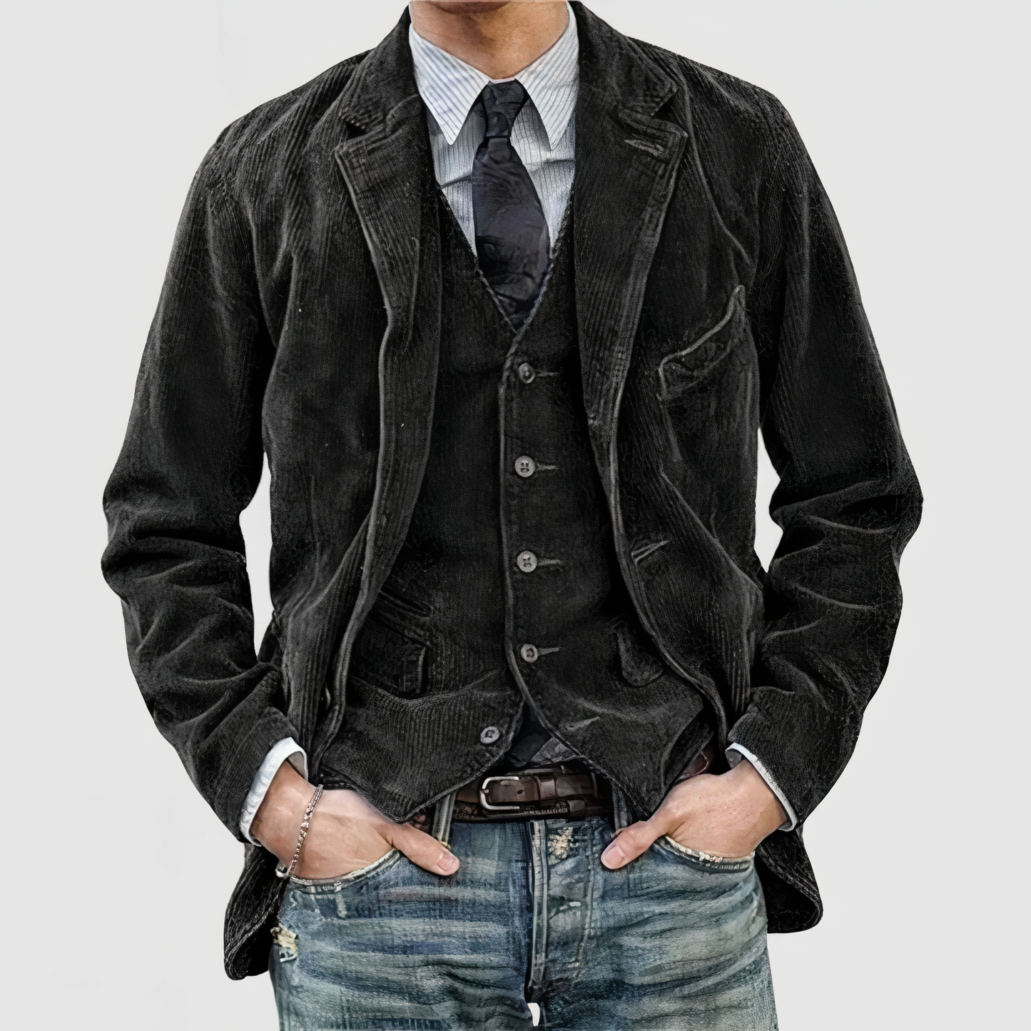 Bequeme Cordjacke Lässig Stil - IdealeKleiden