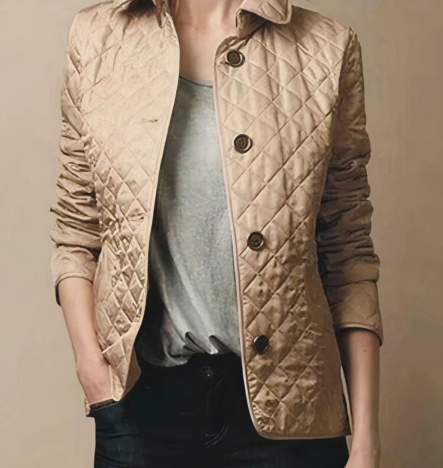 Elegante Damenjacke Seide Baumwolle
