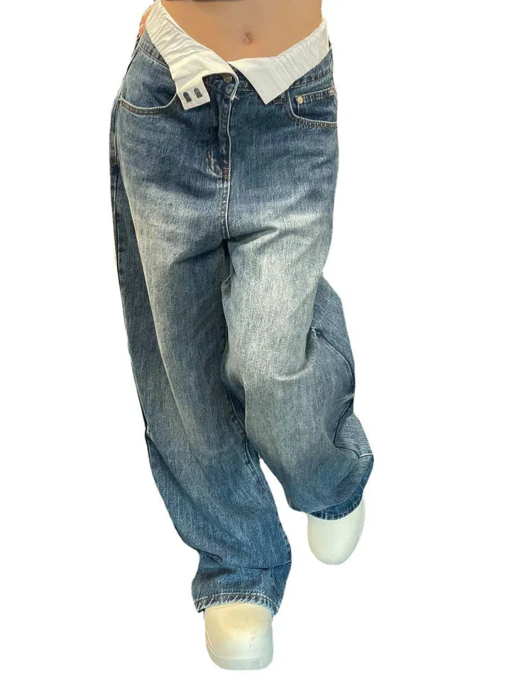 Hohe Jeans Damen Weite Bein - IdealeKleiden