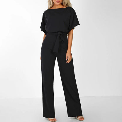 Damen Sommerset Jumpsuit Kurzarm Elegant