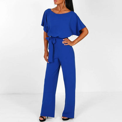 Damen Sommerset Jumpsuit Kurzarm Elegant