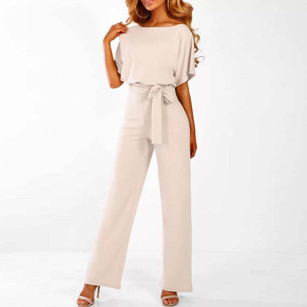 Damen Sommerset Jumpsuit Kurzarm Elegant