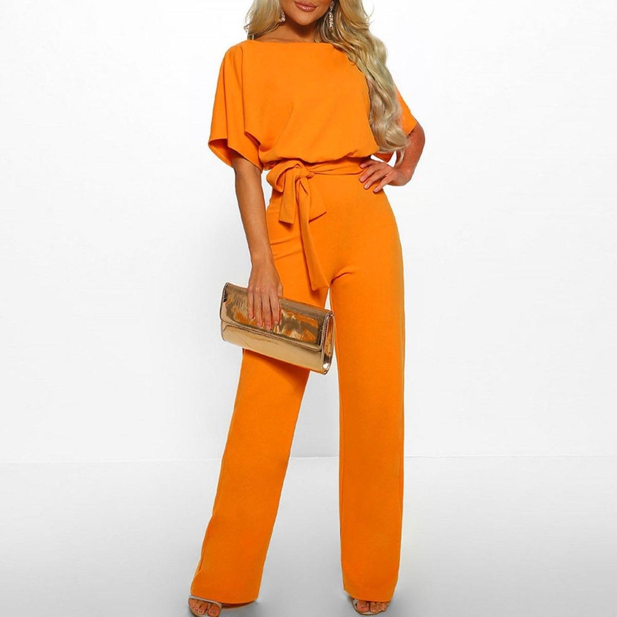 Damen Sommerset Jumpsuit Kurzarm Elegant - IdealeKleiden