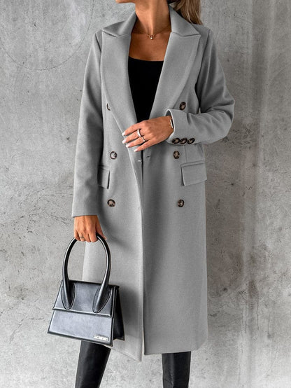 Herbst Mantel Lang Elegant Damen