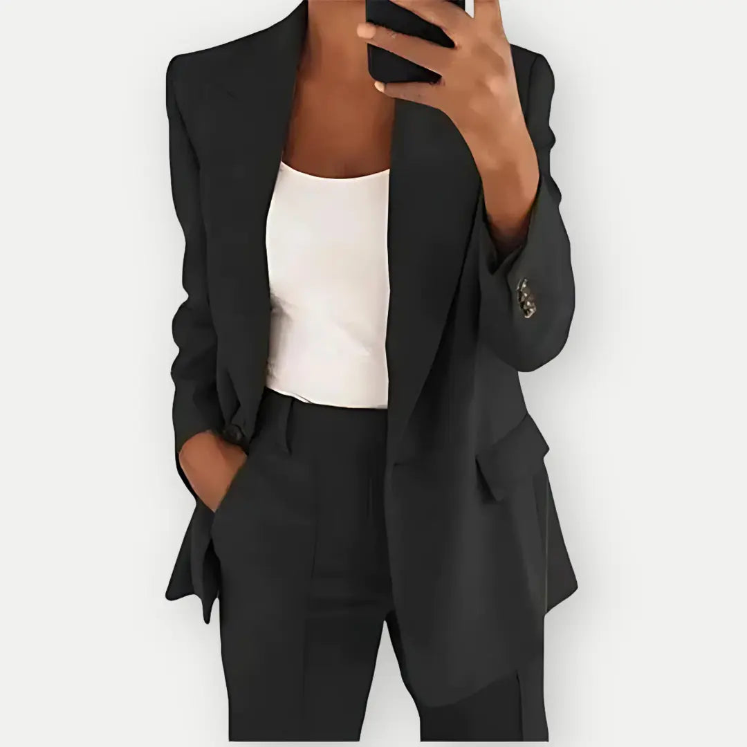 Stylische Damenanzug Blazer Hosen Set