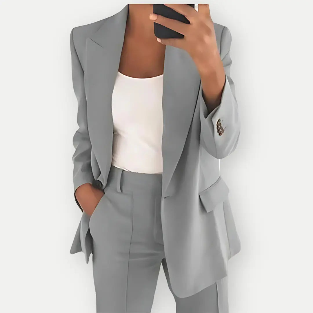Stylische Damenanzug Blazer Hosen Set