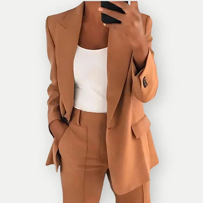 Stylische Damenanzug Blazer Hosen Set
