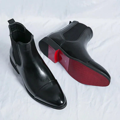 Elegante Chelsea Stiefel Braun Lederoptik - IdealeKleiden