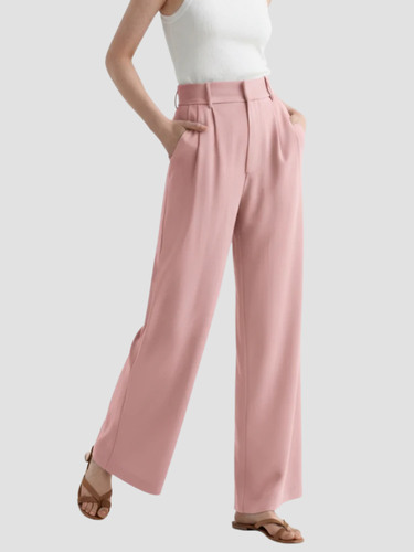Damen Hose Elegant Weitbein Hochtailliert