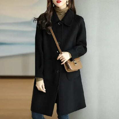 Wollmantel Damen Koreanischer Stil Elegent
