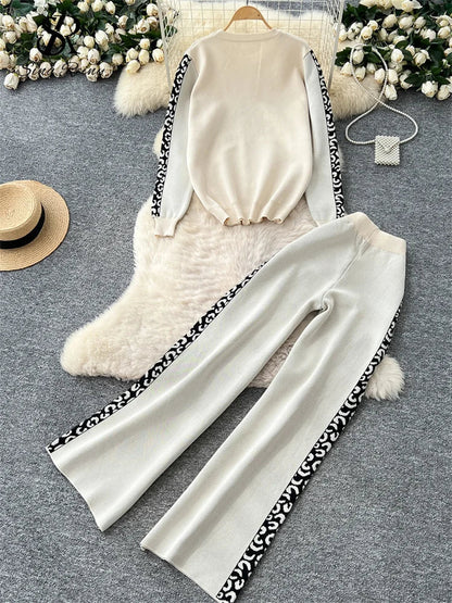 Damen Strickset Pullover und Joggerhosen